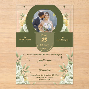 Invitations En Acrylique Invitations de mariage acrylique photo personnalis