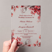 Invitations En Acrylique Invitations de mariage acrylique rose et rouge à f (In situ (ordinateur de poche))