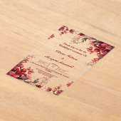 Invitations En Acrylique Invitations de mariage acrylique rose et rouge à f (Poser)