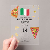 Invitations En Acrylique Italian Food Pizza & Pasta Making Birthday Party (In situ (ordinateur de poche))