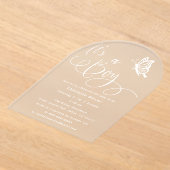 Invitations En Acrylique It's A Boy Modern Minimal Butterfly Baby Shower (Poser)