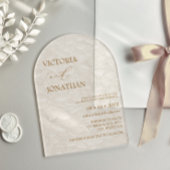 Invitations En Acrylique Ivory Beige Elegant Mariage simple