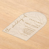 Invitations En Acrylique Ivory Leaves Wedding Acrylic (Poser)