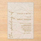 Invitations En Acrylique Ivory Leaves Wedding Acrylic Matte (Recto)