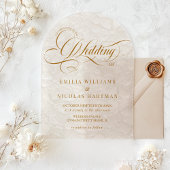 Invitations En Acrylique Ivory Romantique Mariage de calligraphie