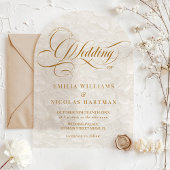 Invitations En Acrylique Ivory Romantique Mariage de calligraphie