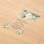 Invitations En Acrylique Ivory Sage Green Floral Mariage Shower (Poser)