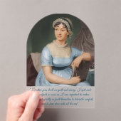 Invitations En Acrylique Jane Austen portrait + quote (Blue) (In situ (ordinateur de poche))