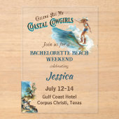 Invitations En Acrylique J'appelle toutes mes filles du littoral Bacheloret (Recto)