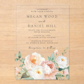 Invitations En Acrylique Jardin botanique Ressort Mariage floral (Recto)