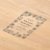 Invitations En Acrylique Jardin Feuille de tournesol jaune Mariage minimali (Poser)