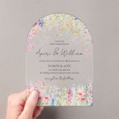 Invitations En Acrylique Jardin Fleur Aquarelle Moderne Boho Mariage (In situ (ordinateur de poche))