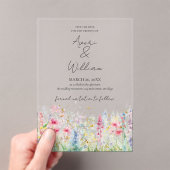 Invitations En Acrylique Jardin Fleur Aquarelle Moderne Boho Mariage (In situ (ordinateur de poche))
