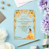 Invitations En Acrylique Jaune clair Quinceañera Design floral (Insitu (Mariage))
