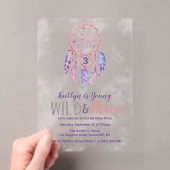 Invitations En Acrylique Jeune, Sauvage & Trois 3e Anniversaire Boho (In situ (ordinateur de poche))