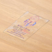 Invitations En Acrylique Jeune, Sauvage & Trois 3e Anniversaire Boho (Poser)