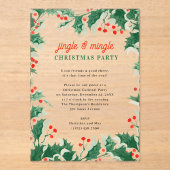 Invitations En Acrylique Jingle and Mingle Holiday Christmas Party (Recto)