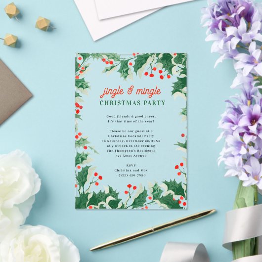 Invitations En Acrylique Jingle and Mingle Holiday Christmas Party (Insitu (Mariage))