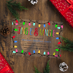 Invitations En Acrylique Jingle & Mingle Christmas Holiday Cocktail Party