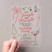 Invitations En Acrylique Jingle & Mingle | Holiday Cocktail Party (In situ (ordinateur de poche))