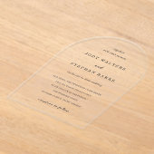 Invitations En Acrylique Jody Simple Mariage élégant (Poser)