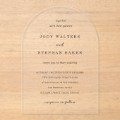 Invitations En Acrylique Jody Simple Mariage élégant (Recto)