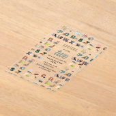 Invitations En Acrylique Joli Alphabet ABC Animaux Joyeux Anniversaire (Poser)