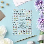 Invitations En Acrylique Joli Alphabet ABC Animaux Joyeux Anniversaire (Insitu (Mariage))