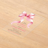 Invitations En Acrylique Joli Baby shower de boîte Coquette Rose (Poser)