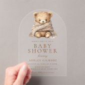 Invitations En Acrylique Joli Baby shower Ours En Teddy Brown (In situ (ordinateur de poche))