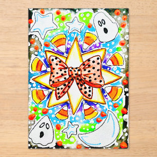 Invitations En Acrylique Joli maïs de Halloween bonbon