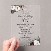 Invitations En Acrylique Joli Mariage botanique translucide (In situ (ordinateur de poche))