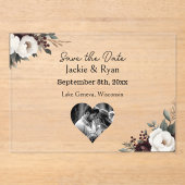 Invitations En Acrylique Joli mariage botanique translucide Enregistrer la  (Recto)