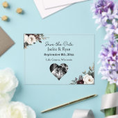 Invitations En Acrylique Joli mariage botanique translucide Enregistrer la  (Insitu (Mariage))