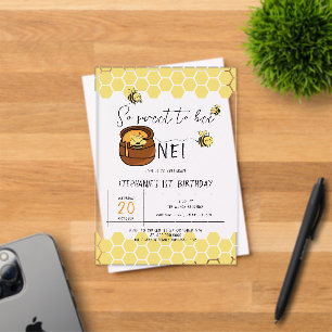 Invitations En Acrylique Jolie abeille si douce pour son 1er anniversaire
