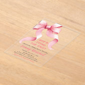 Invitations En Acrylique Jolie Fête des mariées de boîte Coquette Rose (Poser)