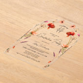 Invitations En Acrylique Jolie fête Fleur sauvage de graduation (Poser)