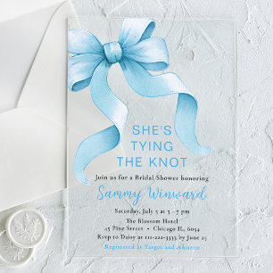 Invitations En Acrylique Jolie Mariage Champêtre Ruban Bleu