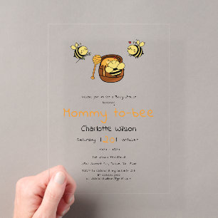 Invitations En Acrylique Jolie petite abeille avec une douce baby shower de