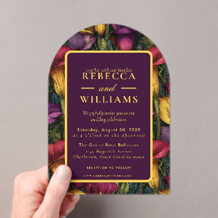 Invitations En Acrylique Jolis callas de jardin Mariage Rétro