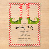 Invitations En Acrylique Jolly Christmas Elf Legs Holiday (Recto)