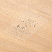 Invitations En Acrylique Jordan Grey Mariage élégant (Poser)