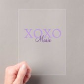 Invitations En Acrylique Jour de la Saint Valentin Xoxo ajouter nom pastel  (In situ (ordinateur de poche))