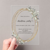 Invitations En Acrylique Jour de Noël gelé vert or (In situ (ordinateur de poche))