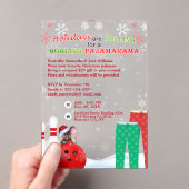 Invitations En Acrylique Jour de Noël Pajama Pizza Bowling (In situ (ordinateur de poche))