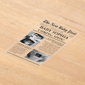 Invitations En Acrylique Journal Photo unique Baby shower esthétique (Poser)