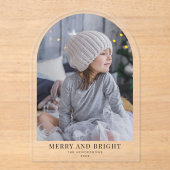 Invitations En Acrylique Joyeuse et brillante Arche de Noël (Recto)