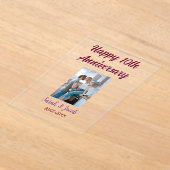 Invitations En Acrylique Joyeux 10e anniversaire photo mariage nom du coupl (Poser)