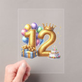 Invitations En Acrylique Joyeux 12e Anniversaire (In situ (ordinateur de poche))