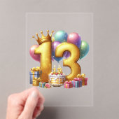 Invitations En Acrylique Joyeux 13e anniversaire (In situ (ordinateur de poche))